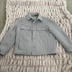 Men’s Zara Gray Toupe Button Lined Jacket Size Large